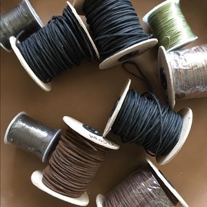 Round cotton wax cord. Black and brown